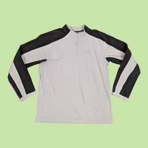 The North Face TKA 100 Jacket M White GRAY 1/4 Zip Pullover Fleece Lightweight‎